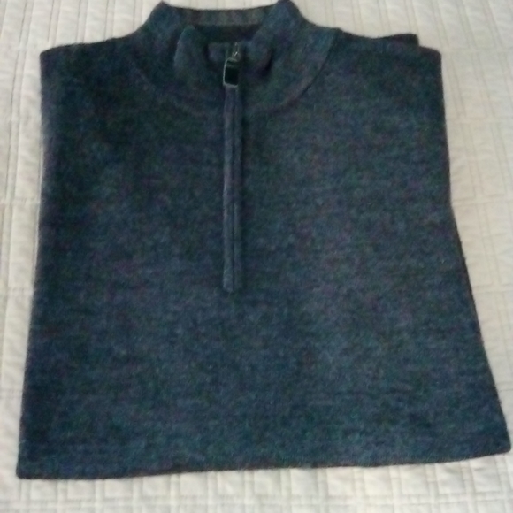 Jos. A.Bank 100% Traveler Merino Wool Sweater Medium Grey 1/4 Zip - Picture 3 of 4